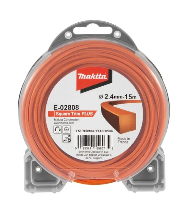 Волосінь для тримера Makita 2,4мм/15м, квадратна (E-02808)