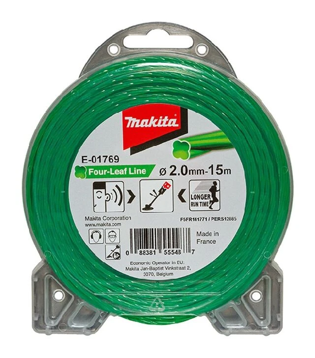 Волосінь для тримера Makita 2,0мм/15м, конюшина (E-01769)