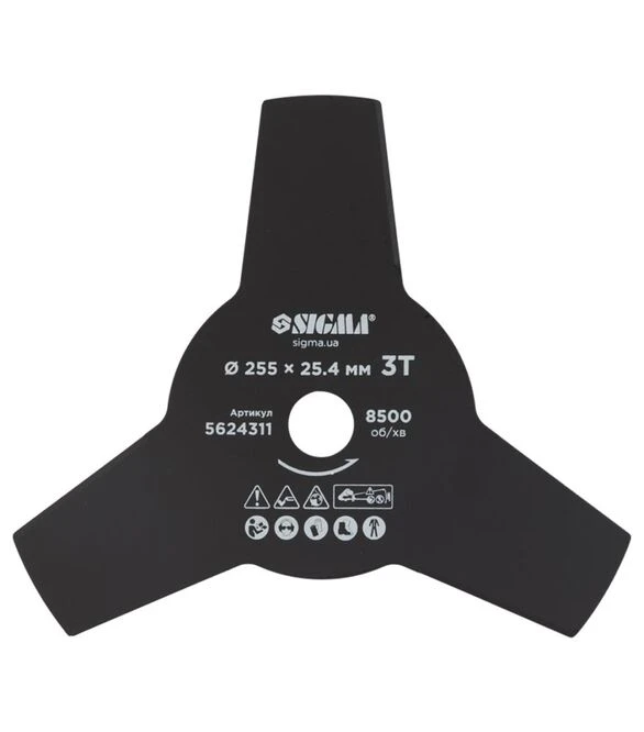 Ніж для тримера Sigma Ø255×25,4мм, 3Т (5624311)