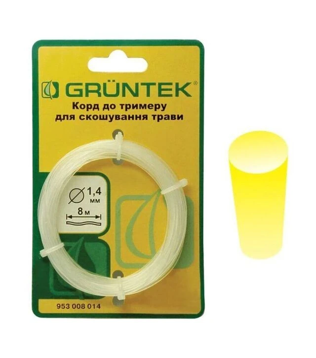Леска для триммера GRUNTEK, 1,4 мм, 8 м (953008014)