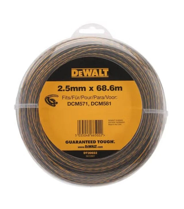 Волосінь для тримера DeWALT Ø2,5 мм, 68,7 м, кручена (DT20652)