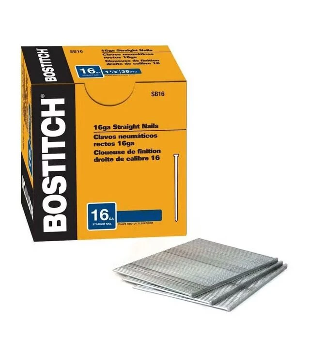 Гвозди прямые BOSTITCH SB16-2.25, SB16, 57x1,6 мм, шляпка 3 мм, оцинкованные, 2500 шт. (SB16-2.25)