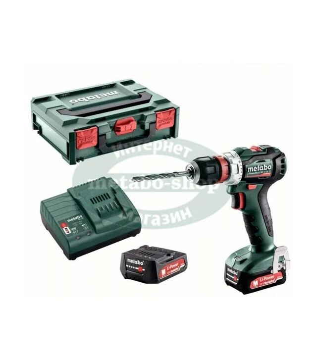 Дрель-шуруповерт аккумуляторный Metabo PowerMaxx BS 12 BL Q, 12 В, 2x2 А*Год, кейс (601045500)