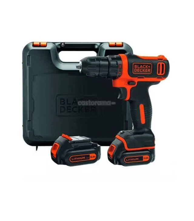 Дрель-шуруповерт аккумуляторный BLACK+DECKER BDCDD12KB, 10,8 В, 1,5 Агод