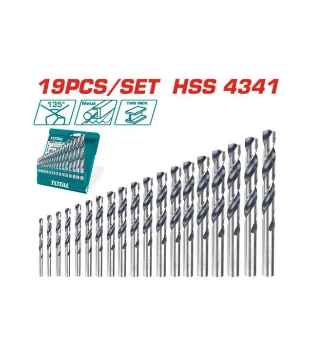 Набір свердел TOTAL TACSD0195, 19 шт, Ø 1-10 мм (TACSD0195)