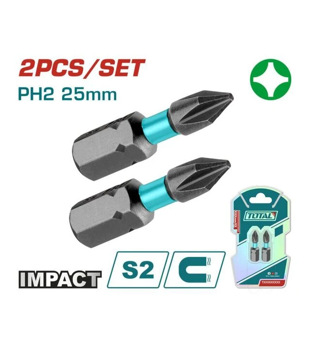 Набір біт TOTAL TACIM71PH225, PH2, 25 мм, 2 шт. (TACIM71PH225)