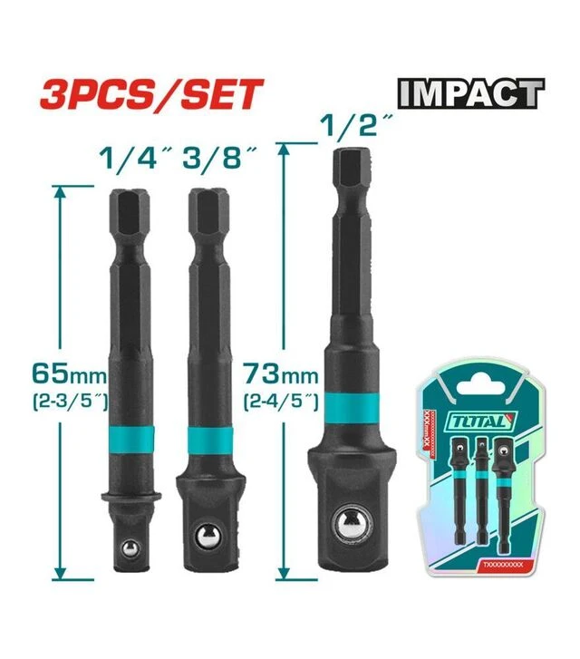 Набір перехідників TOTAL TAC273651, 1/4", 3/8", 1/2", 3 шт. (TAC273651)