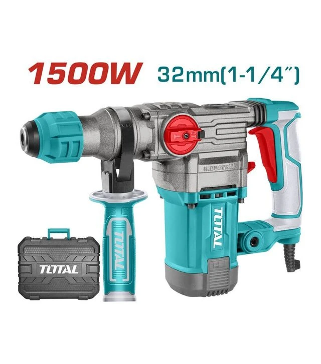 Перфоратор TOTAL TH1153256 SDS-Plus, 1500 Вт, 0–950 об/хв, 5.5 Дж, 0-4500 уд/хв (TH1153256)