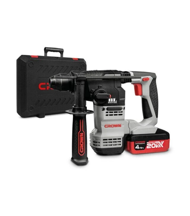 Перфоратор аккумуляторный CROWN CT28001HX-4 BMC, 18В, 1400 об/мин, 4500 уд/мин (CT28001HX-4 BMC)