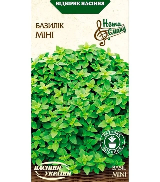 Семена базилика Комнатный зеленый Мини, 25 г (Семена Украины)