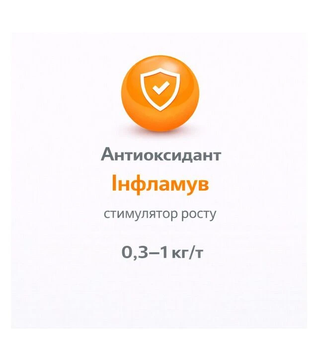 Антиоксидант Інфламув, стимулятор росту 0,3-1 кг/т, 25 кг