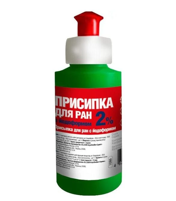 Дерматологическое средство Присыпка для ран 2% с йодоформом, 50 г