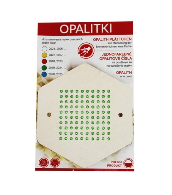 Метки номерные опаловые Лисонь 1–99, зеленые, 2019/2024 (MN0008PL)