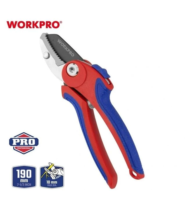 Секатор WORKPRO с наковальней, 180 мм (WP332003)