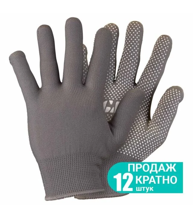Рукавички трикотажні Sigma Мікроточкаі, з точковим ПВХ покриттям, розмір 8, 12 пар (9442911)