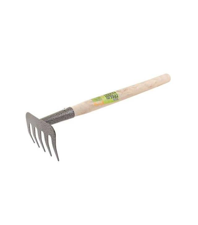 Грабли садовые MASTERTOOL 375х95 мм с удлиненной деревянной ручкой (14-6196)