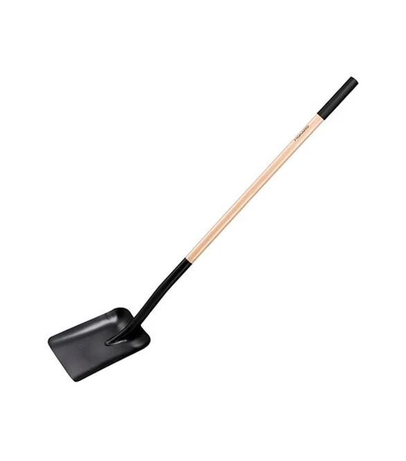 Лопата совкова Fiskars Solid, з дерев'яною ручкою (1066724)