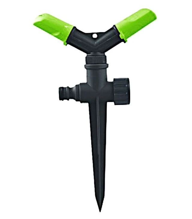 Ороситель для полива MASTERTOOL вращающийся 2-рожковый, 1/2", 12 м, на ножке (92-9362)