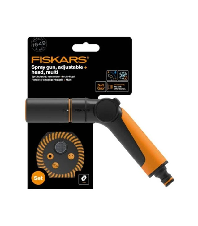 Пистолет-распылитель регулируемый Fiskars + мультифункциональная насадка (1065494)