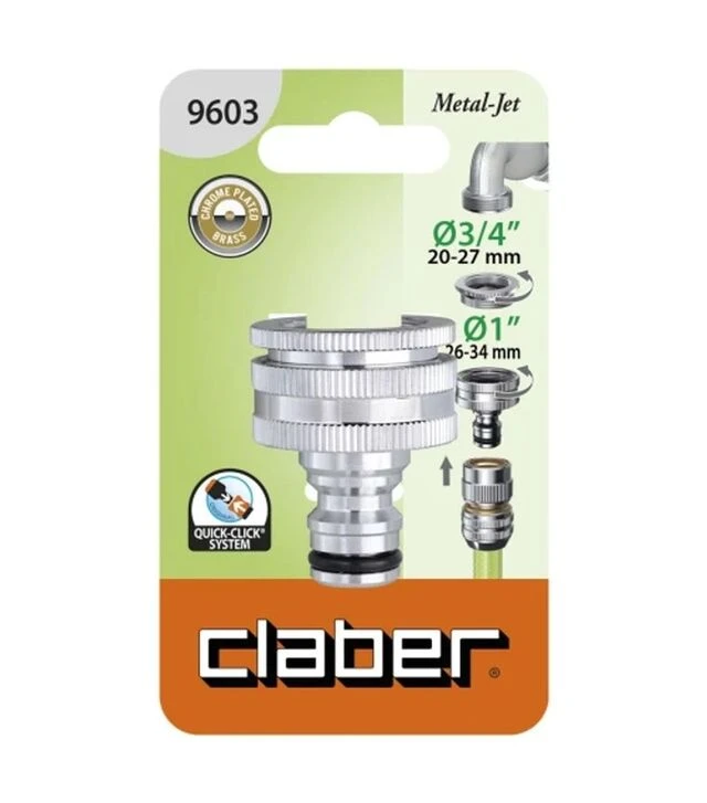 Адаптер Claber 3/4"-1"В для коннектора поливочного шланга, металл (96030000)