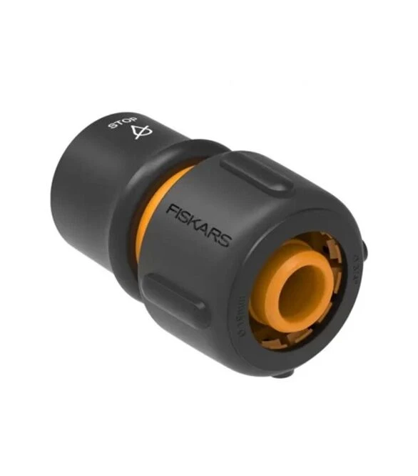 Соединитель для шланга Fiskars LB30, 3/4", с аквастопом (1027084)