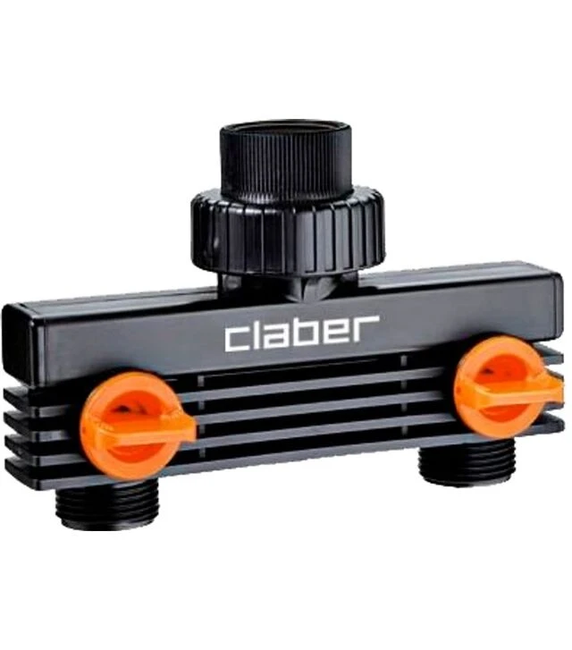 Распределитель Claber 3/4"В, выход двухканальный 3/4" Н, блистер (85890000)