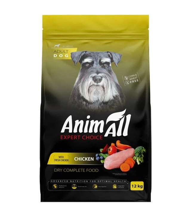 Повнораціонний cухий корм для собак AnimAll Expert Choice зі свіжою куркою, 12 кг