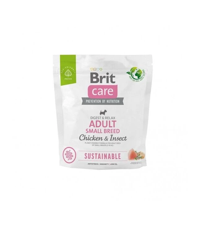 Сухой корм для собак мелких пород Brit Care Dog Sustainable Adult с курицей и насекомыми, 1 кг