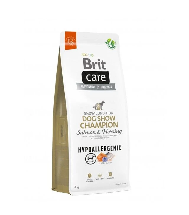 Сухой корм для выставочных собак Brit Care Dog Hypoallergenic Dog Show Champion с лососем и сельдью, 12 кг