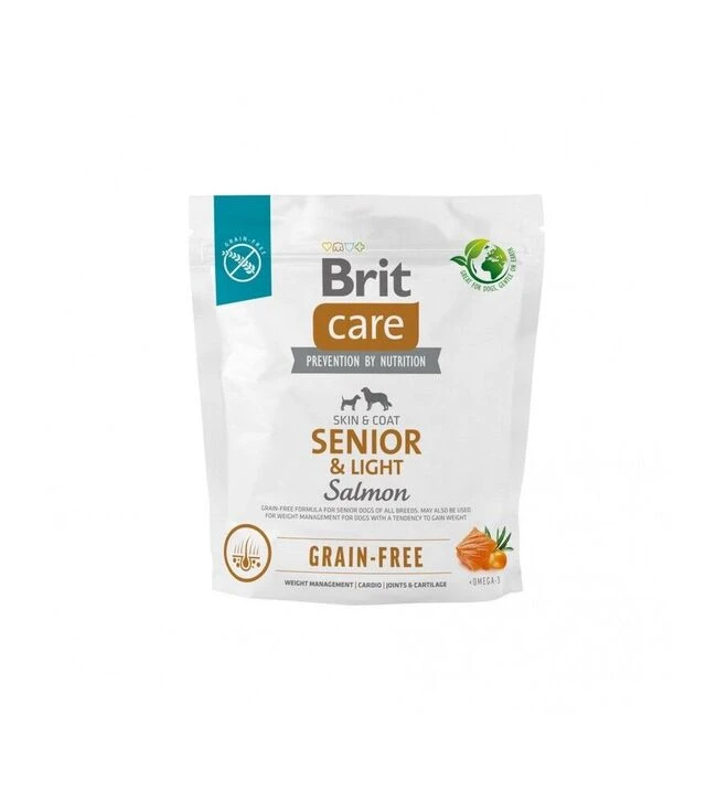 Беззерновий сухий корм для собак Brit Care Dog Grain-free Senior and Light з лососем, 1 кг