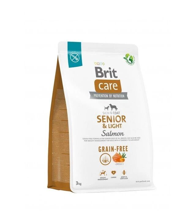 Беззерновий сухий корм для собак Brit Care Dog Grain-free Senior and Light з лососем, 3 кг