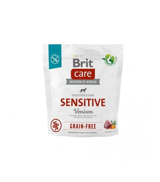 Беззерновий сухий корм для собак Brit Care Dog Grain-free Sensitive для чутливого травлення, з олениною, 1 кг