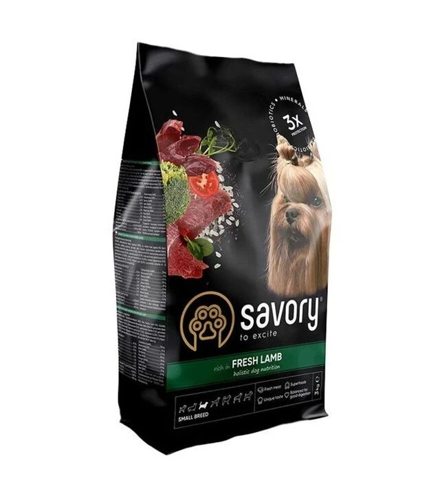 Сухой корм для привередливых собак мелких пород Savory Small Breeds со свежим ягненком, 3 кг