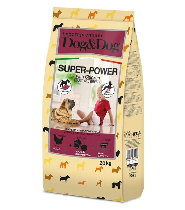 Сухий корм для дорослих собак GHEDA D&Dog Expert High Premium Superpower з куркою, 20 кг