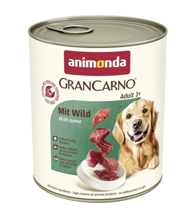 Беззерновой влажный корм для собак Animonda GranCarno Adult с дичью, 800 г