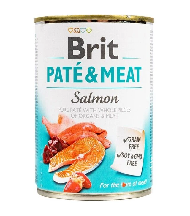 Беззерновий вологий корм для собак Brit Care Pate and Meat з лососем, 400 г