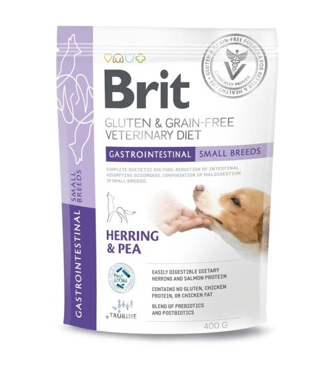 Лікувальний сухий корм для собак дрібних порід Brit VetDiets Gastrointestinal при порушеннях травлення, з оселедцем, 400 г