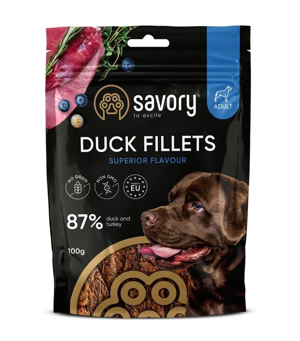 Джерки для собак Savory Fillet з індичкою та качкою, 100 г