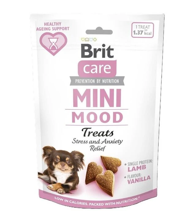 Ласощі для собак дрібних порід Brit Care Mini Treats Mood для зниження стресу, з ягням, 50 г