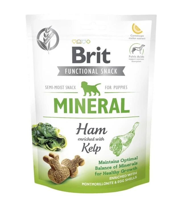 Ласощі для цуценят Brit Care Functional Snack Mineral для підтримки мінерального балансу, з шинкою, 150 г