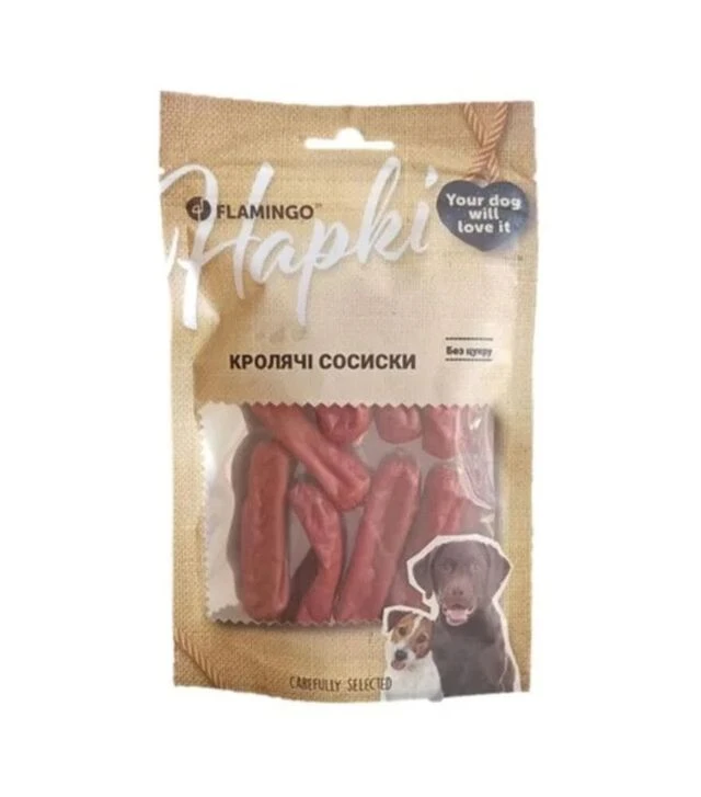 Ласощі для собак Flamingo сосиски з м’ясом кролика, 75 г