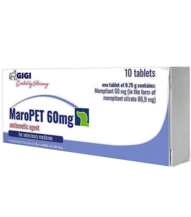 Таблетки для собак и кошек GiGi MaroPET против рвоты, 60 мг, 10 шт (блистер)