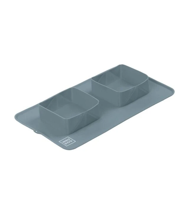 Миска складана для собак і котів WAUDOG Silicone сіра, 385х230х50 мм
