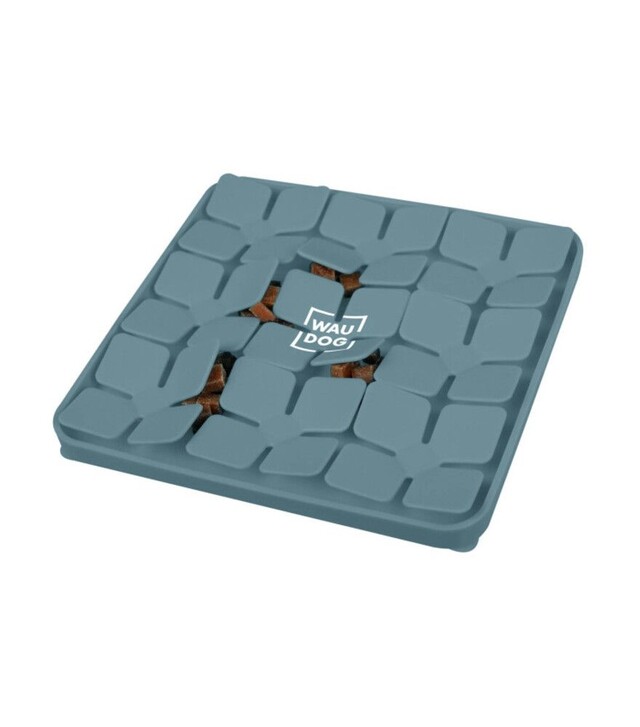 Миска-килимок для собак і котів WAUDOG Silicone для пошуку корму, сіра, 205х205х17 мм