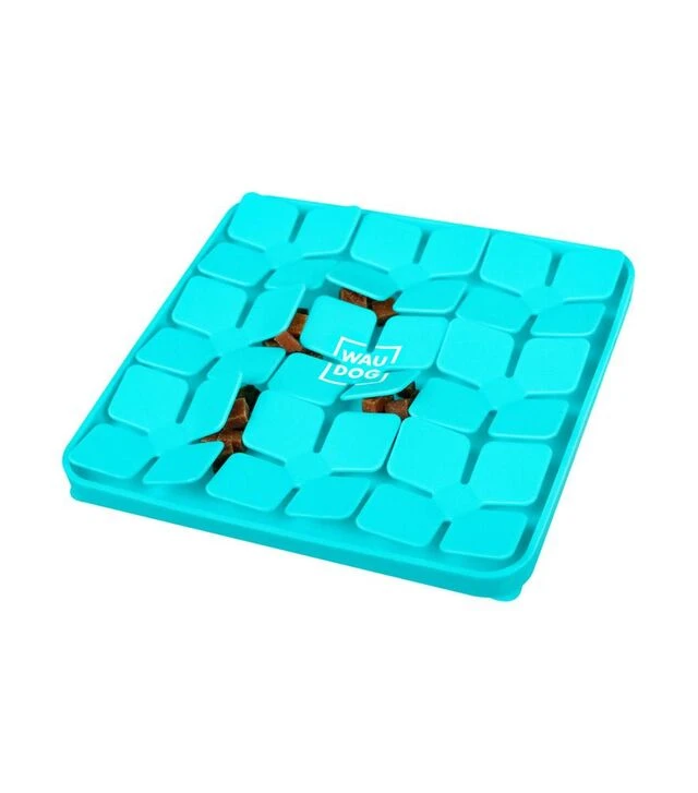 Миска-килимок для собак і котів WAUDOG Silicone для пошуку корму, блакитна, 205х205х17 мм