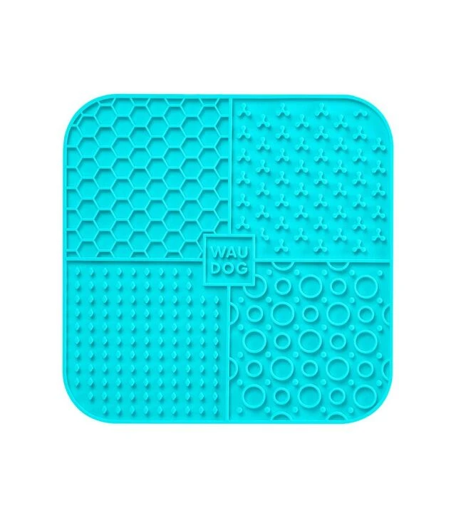 Миска-коврик для собак и кошек WAUDOG Silicone для слизывания, голубая, 190х190х10 мм