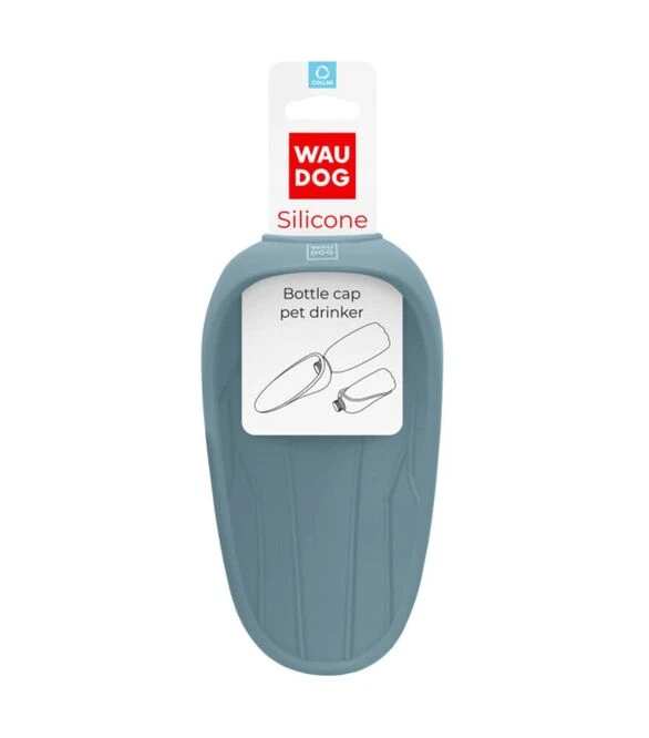 Поїлка-насадка на пляшку для собак і котів WAUDOG Silicone сіра, 165х90 мм