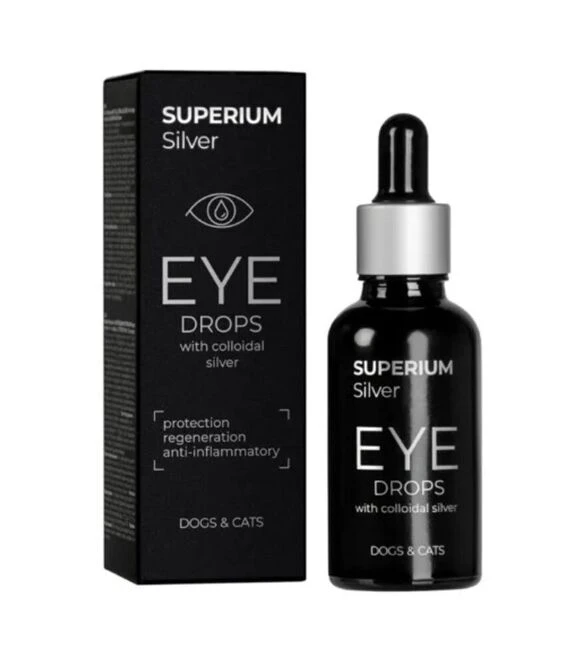 Капли для кошек и собак Superium Сильвер для гигиены глаз, с коллоидным серебром, 30 мл