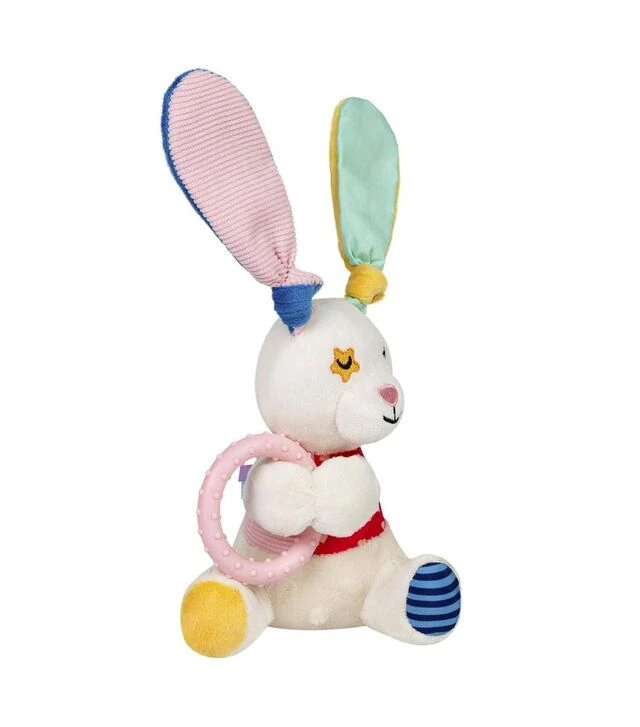Іграшка для собак GiGwi Plush Friendz Зайчик з кільцем та пищалкою, 16 см