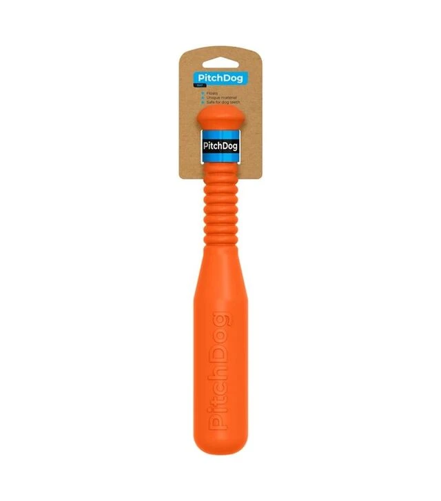 Игрушка для собак PitchDog Бита для апортировки, оранжевая, 35х6 см